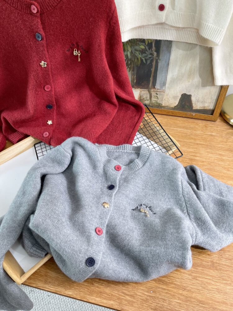【outer】刺繍ニットカーデ　M28625