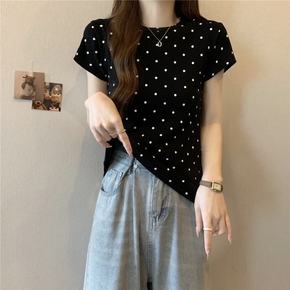 【tops】ドット柄TシャツG20723