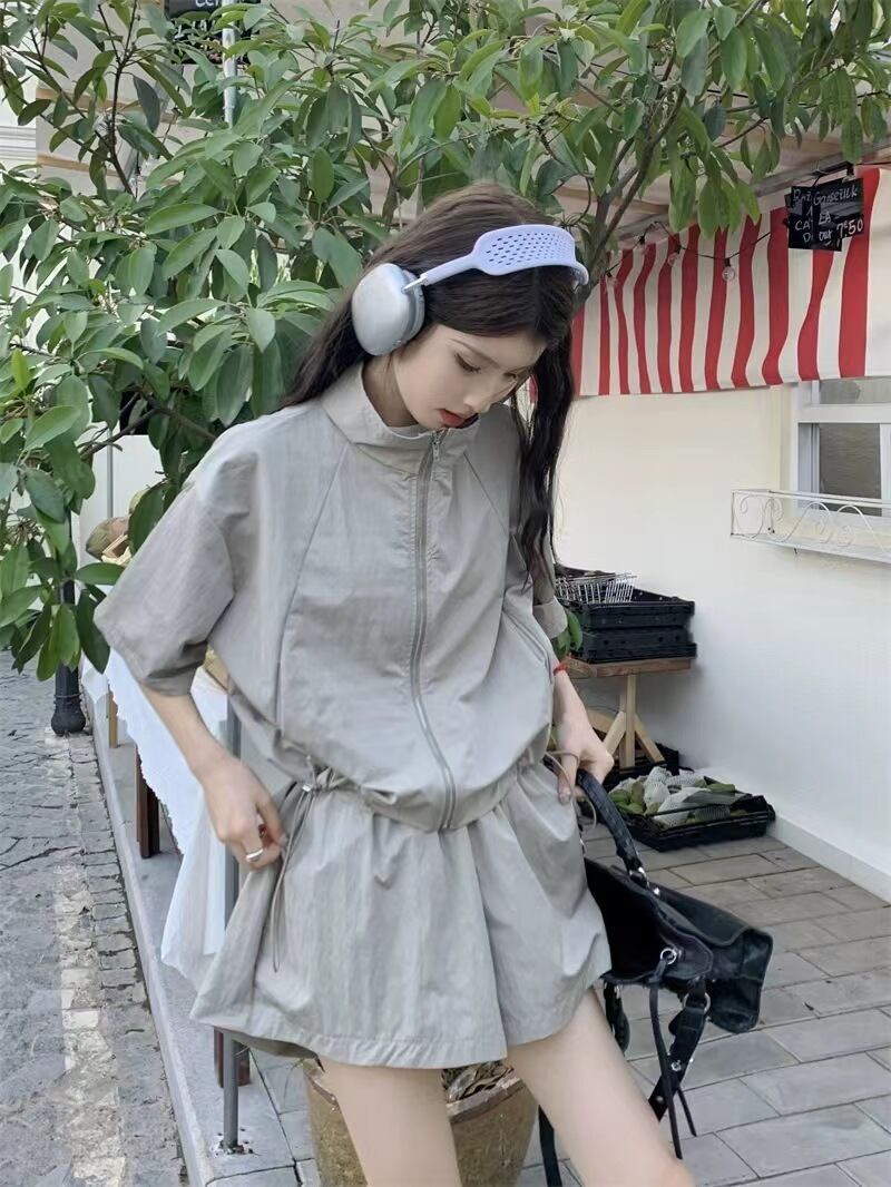 【set】カーディガンアウター+ショートパンツ２点セットG21286