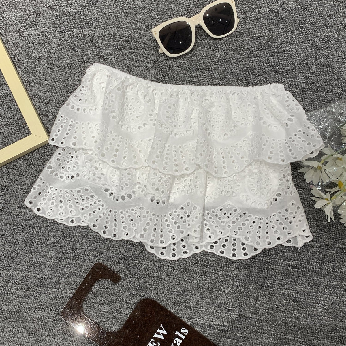 【tops】カットワークベアトップ　M25027