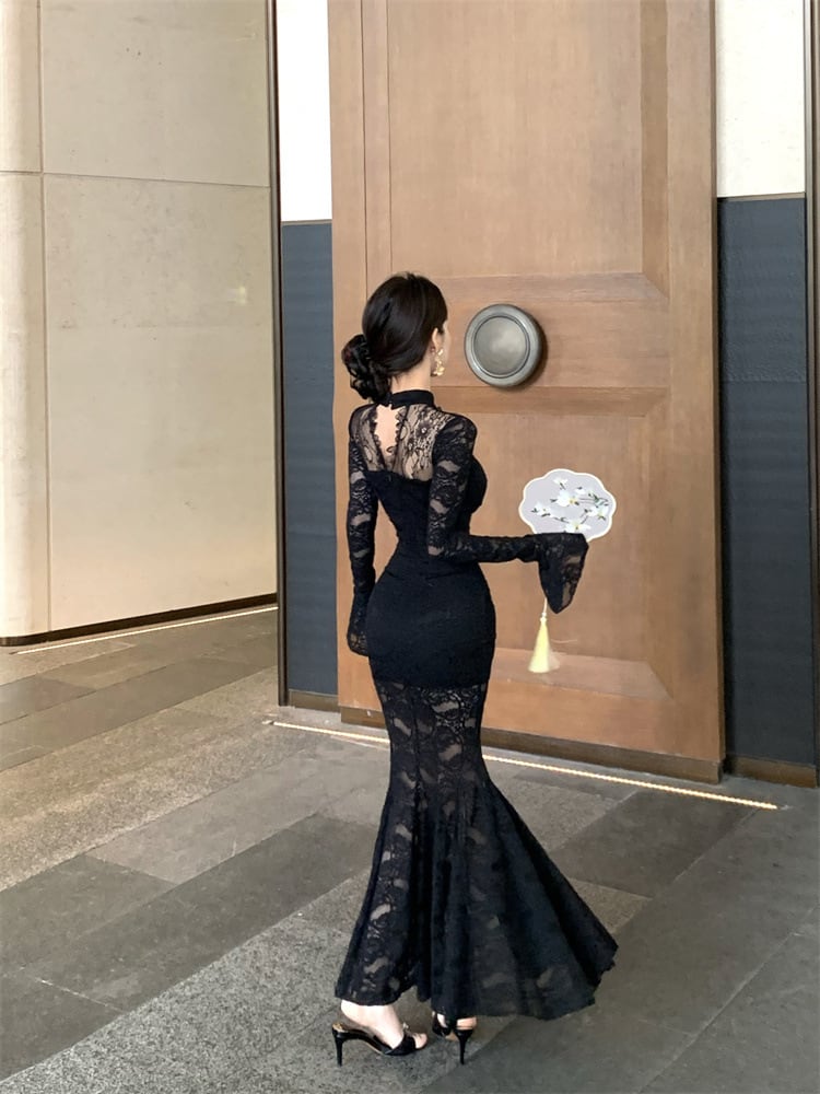 【dress】マーメイドレースデートワンピース　M28372