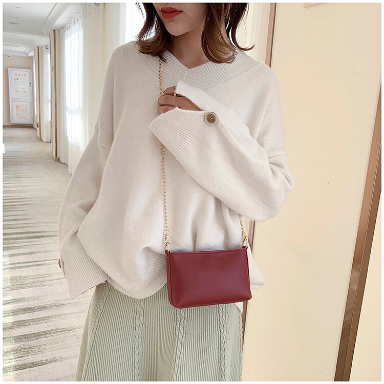 【小物】大活躍 高級感 ファッション定番無地肩掛け斜め掛けバッグ