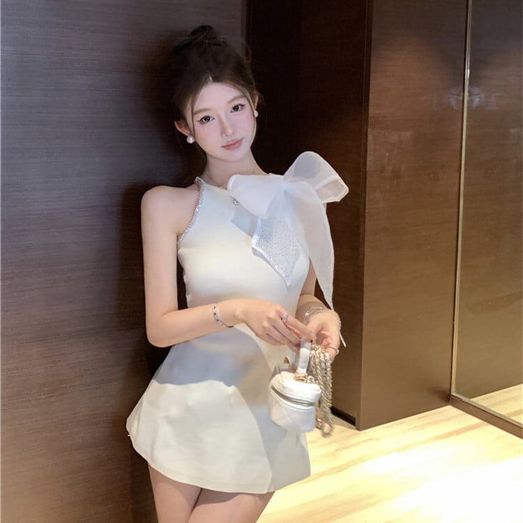 【tops】ノースリーブリボン付きトップス　M24344