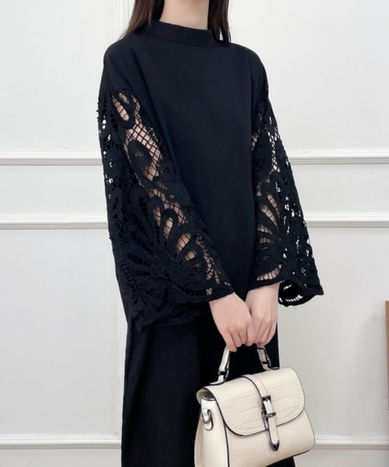 【dress】レース切り替えワンピース　M24076