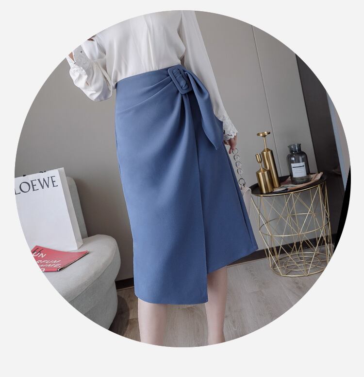 【bottoms】エレガント無地気質満点レディースファッションスリット不規則Aライン