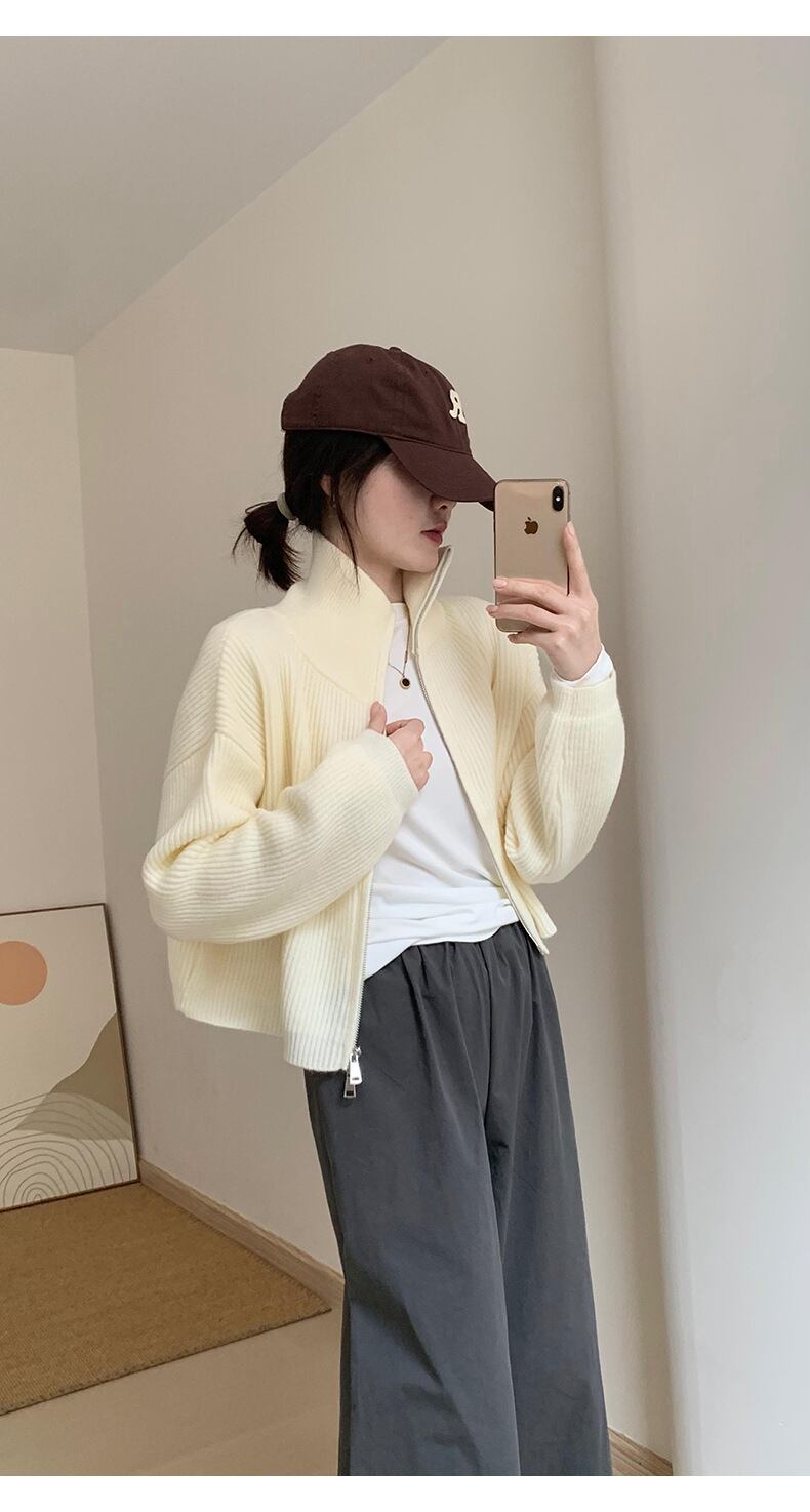 【outer】ファスナーニットカーデ　M28916