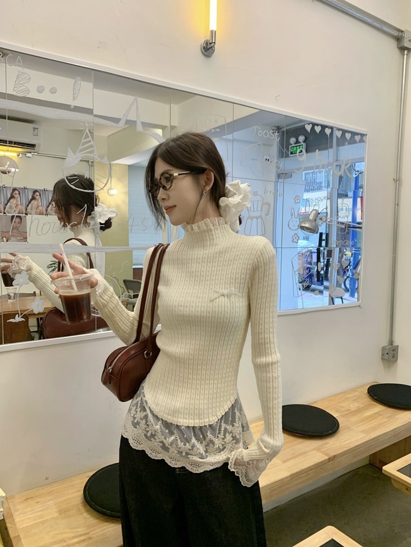 【tops】ドッキングニットトップス　M27458