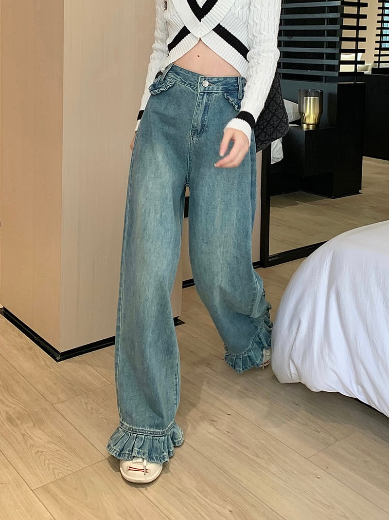 【bottoms】デニムガウチョパンツG20345