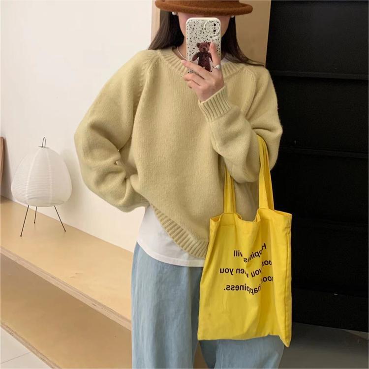 【tops】無地ニットセーター　M27252
