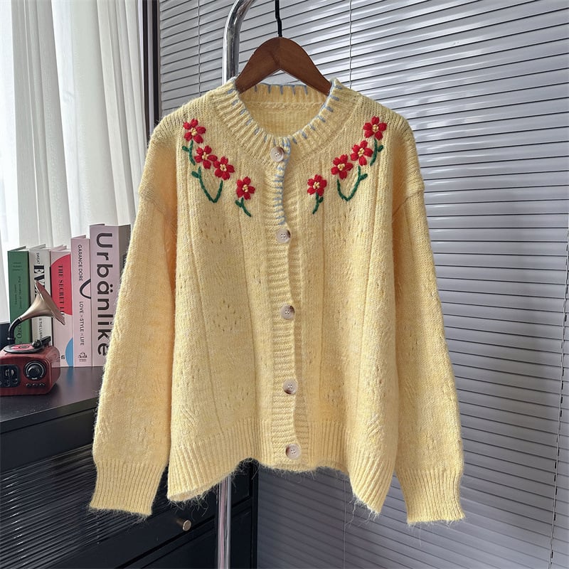 【outer】刺繍ニットカーデ　M25781