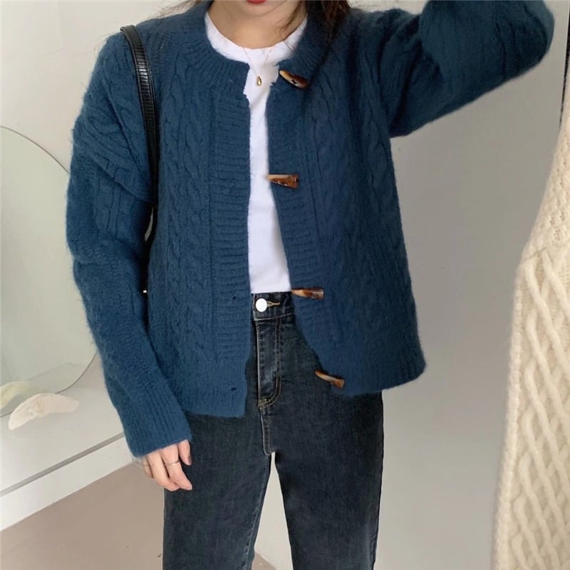 【outer】クルーネックニットカーデ　M27240