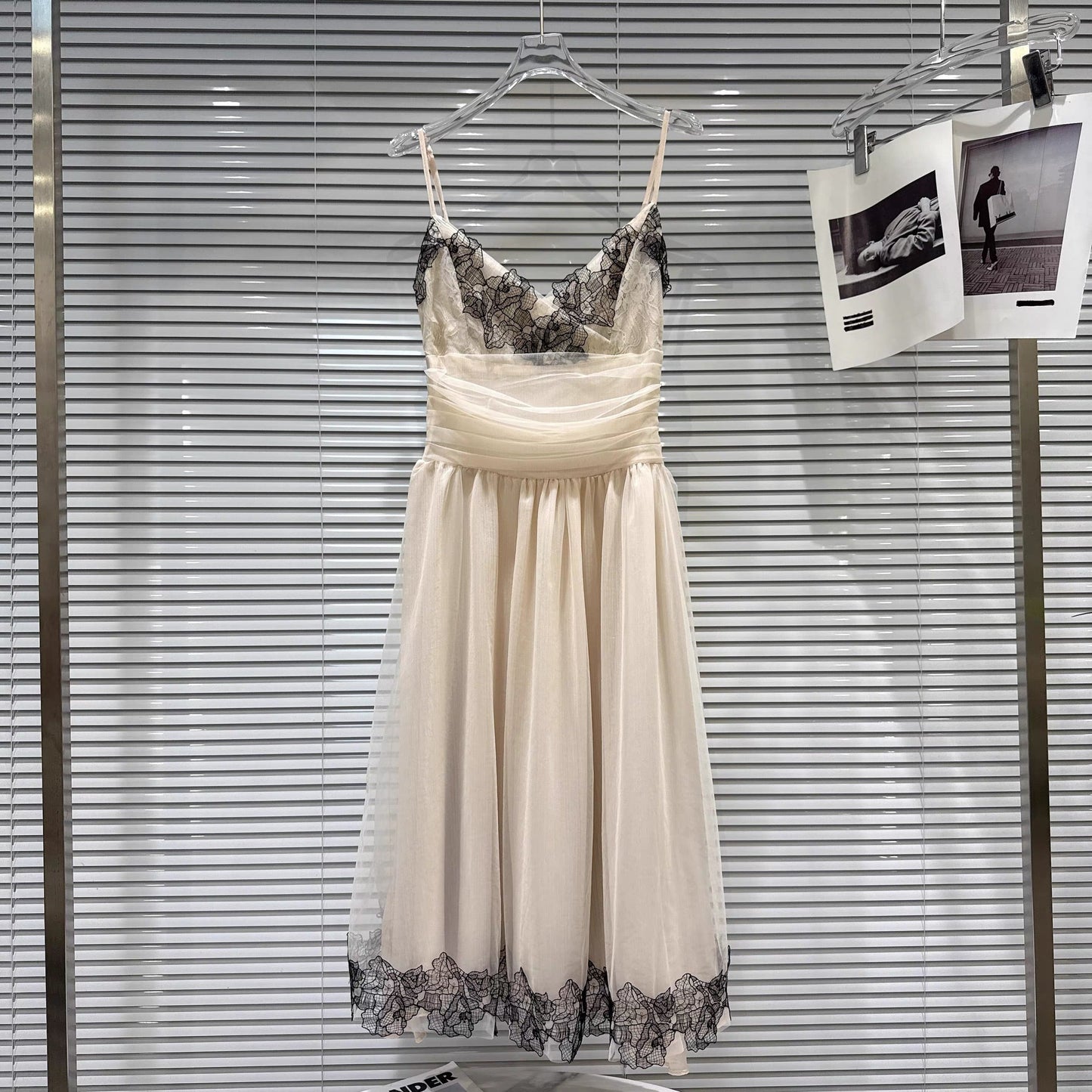 【dress】レースドッキングチュールキャミワンピース　N3553
