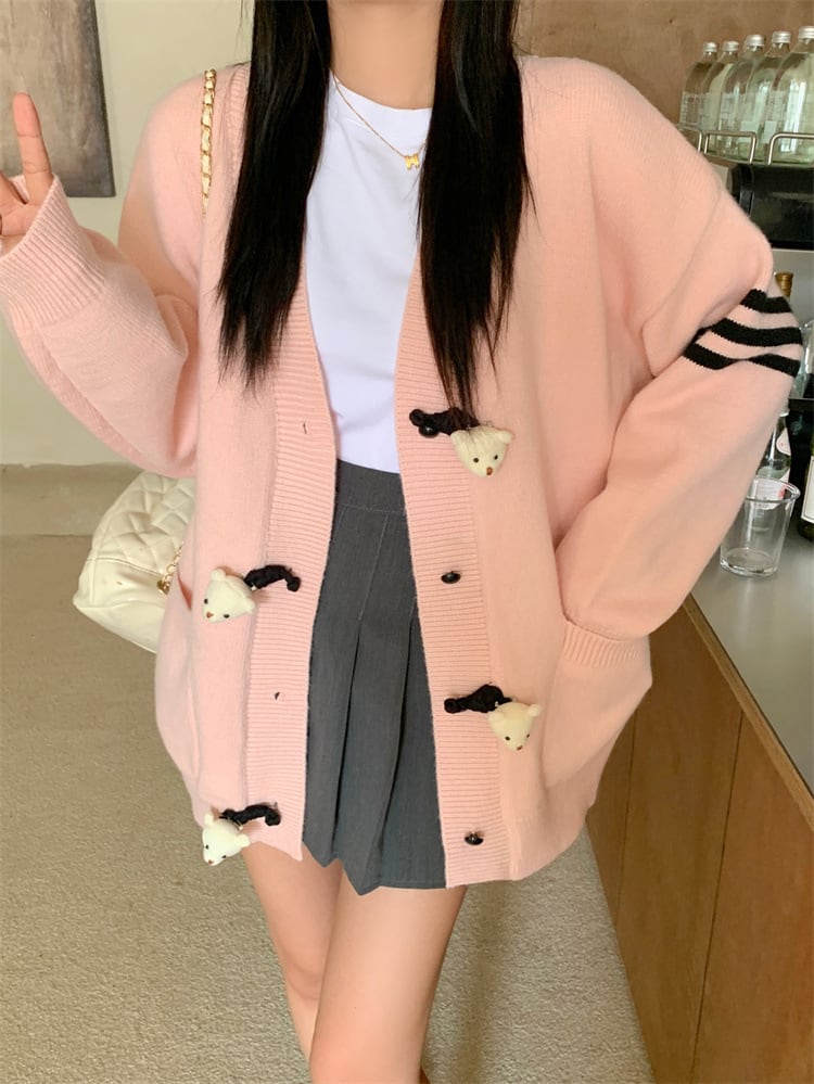 【outer】Vネックニットカーデ　M26356