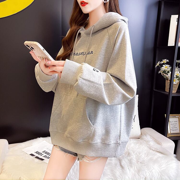 【tops】韓国ファッションフード付き長袖英字柄秋新作3色カジュアル薄手着回しパーカーF0722