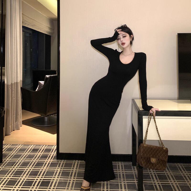 【dress】タイトロングワンピース Q7020