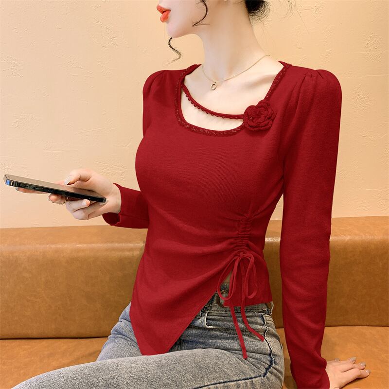 【tops】ビジュー不規則 イレギュラーニットトップス　M28665