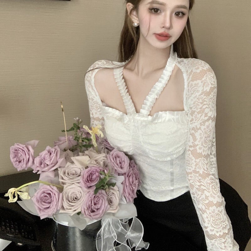 【tops】カットワークレーストップス　M29336