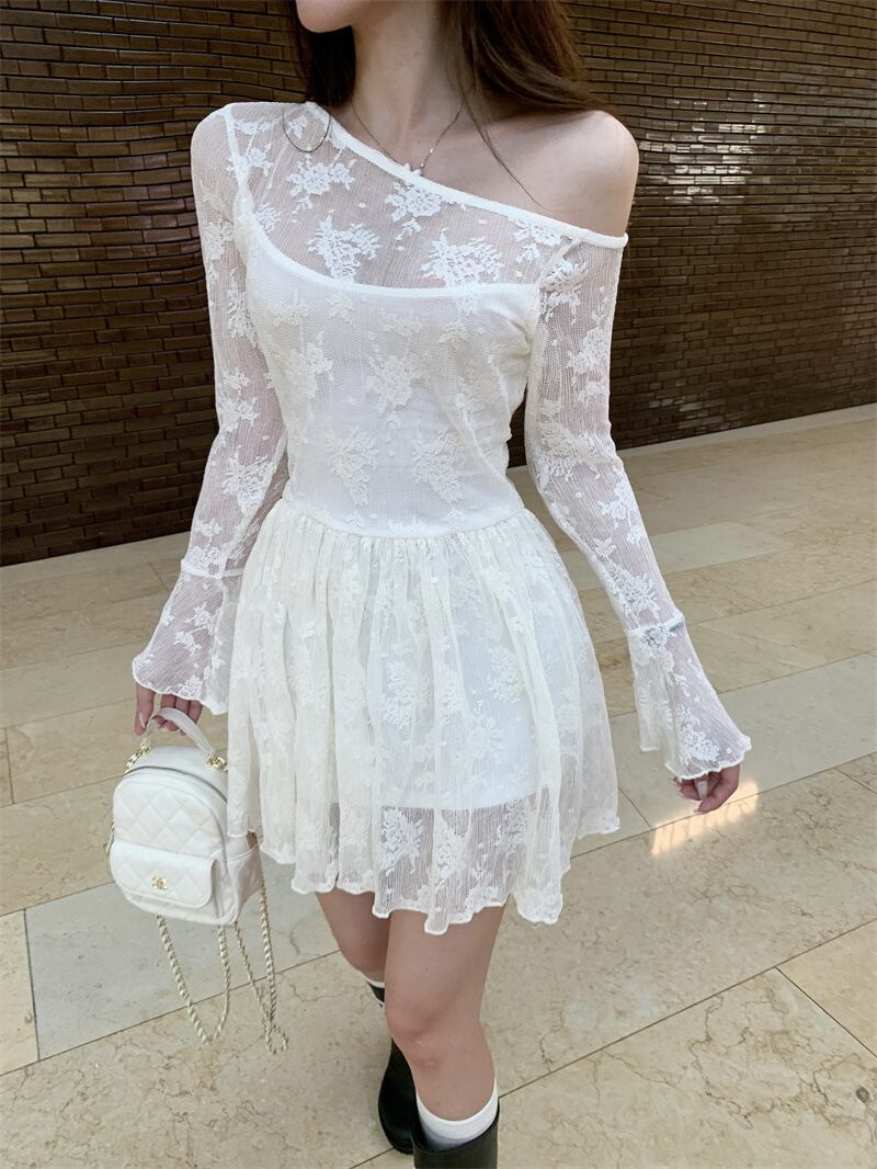 【dress】レース切り替えワンピース　M29873