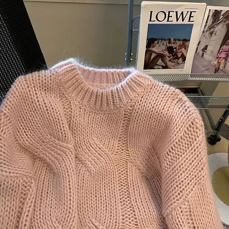 【tops】クルーネックニットセーター　M29278