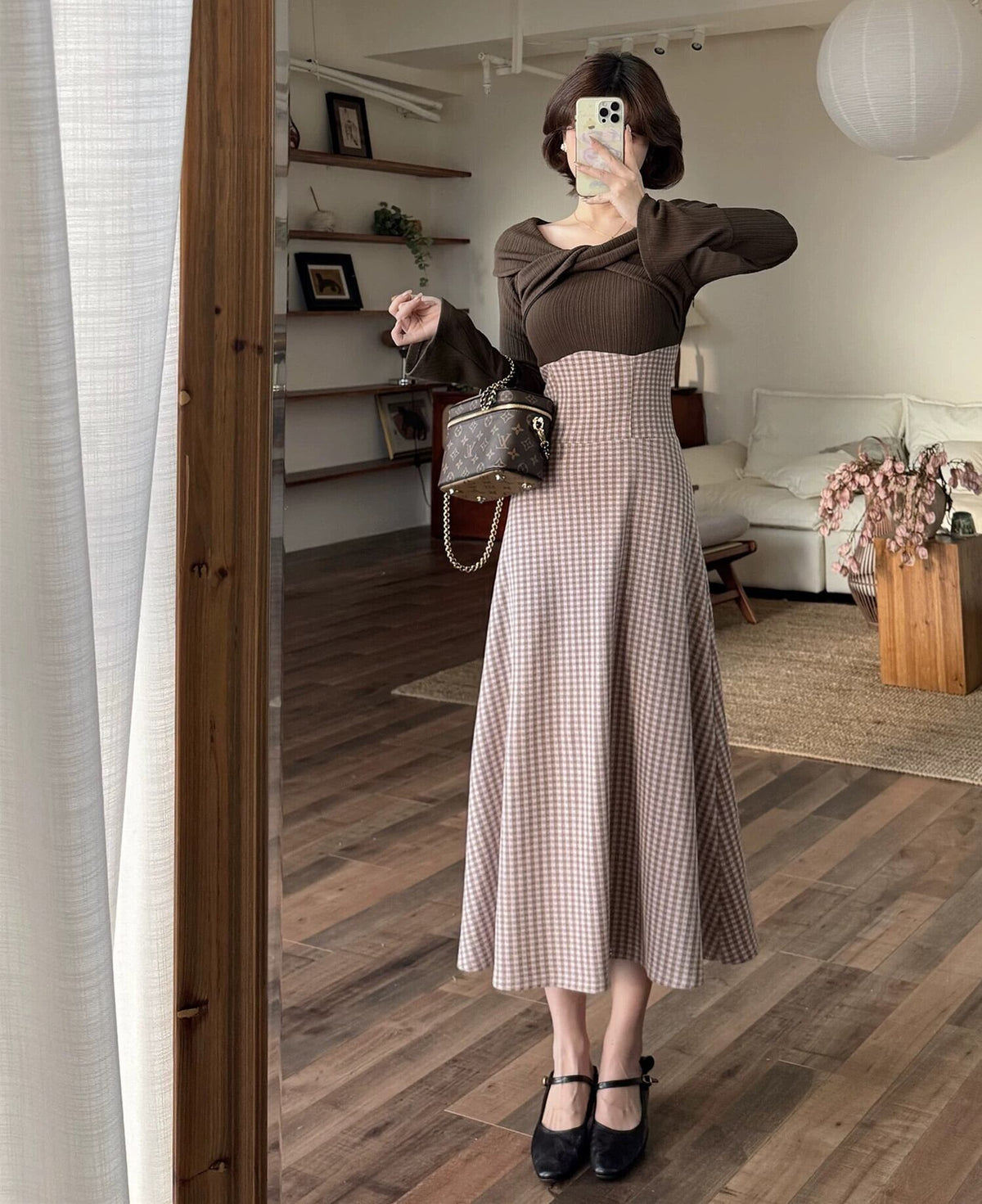 【dress】ツイストクロスドッキングワンピース 　N3398