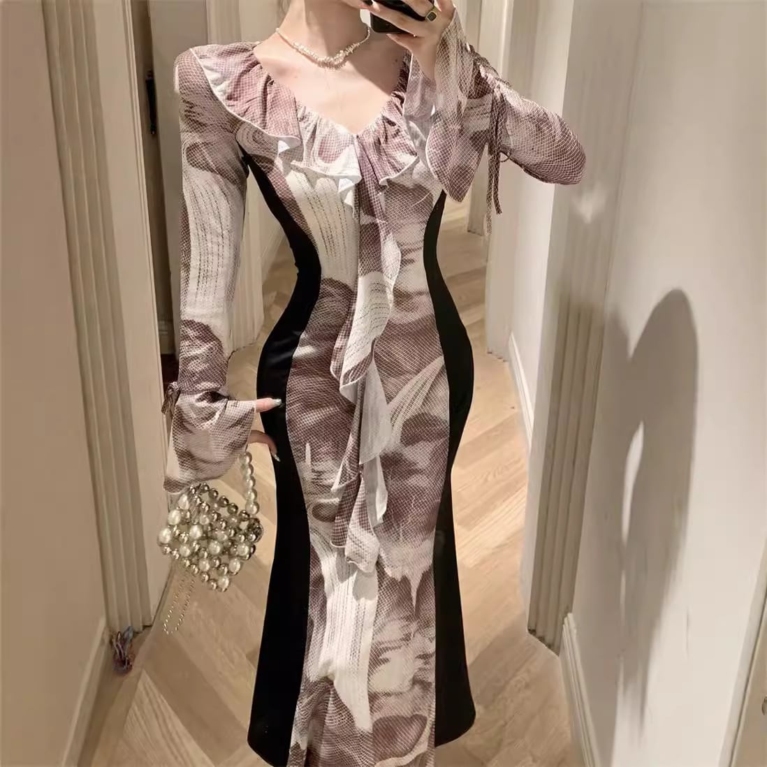 【dress】ドッキングフリルワンピース　M29500