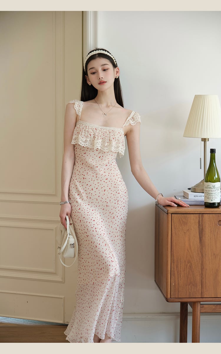 【dress】レースフリルキャミワンピース　M31661