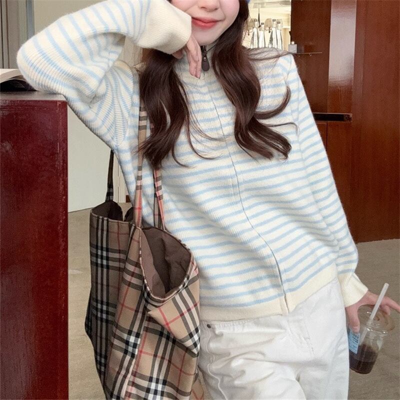 【outer】ハイネックニットカーディガン Q7068