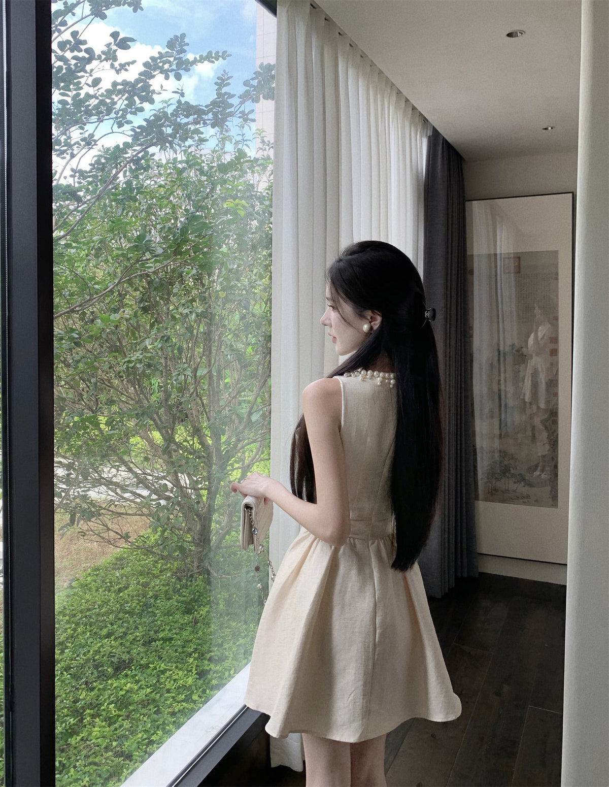 【dress】ノースリーブパールワンピース　M24545