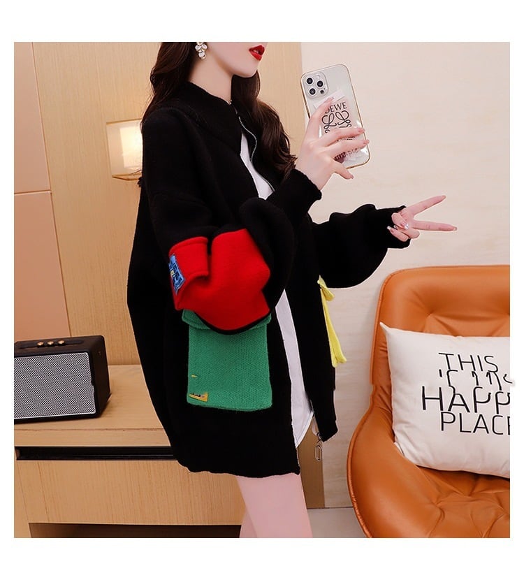 【outer】切り替えニットカーデ　M27843