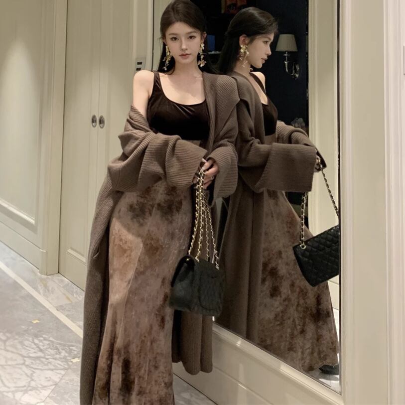 【outer】ロング丈ニットカーデ　M27936