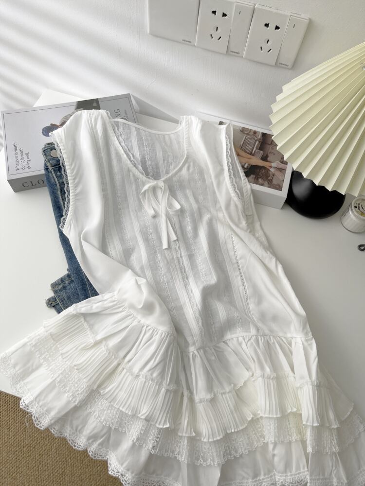 【dress】レース切り替えノースリーブワンピース　M29944
