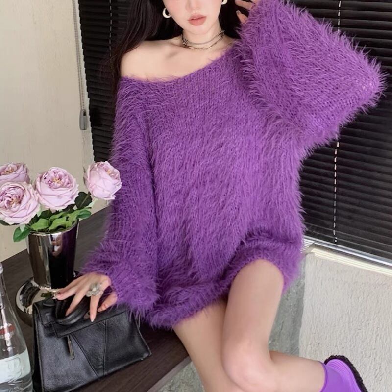 【tops】シャギーニットセーター　M18465