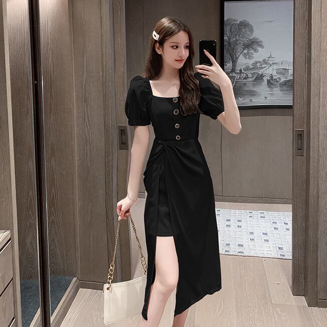 【dress】大人の定番気質満点スーツスリットINS風ワンピースF0023