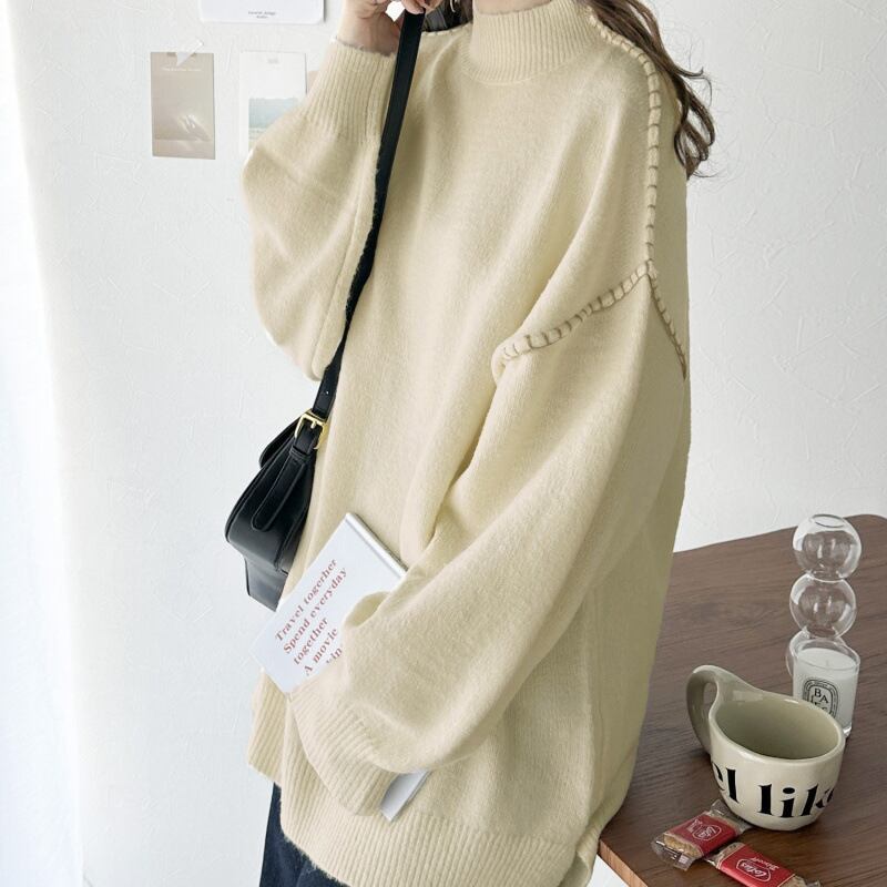 【tops】スリットニットセーター　M28272
