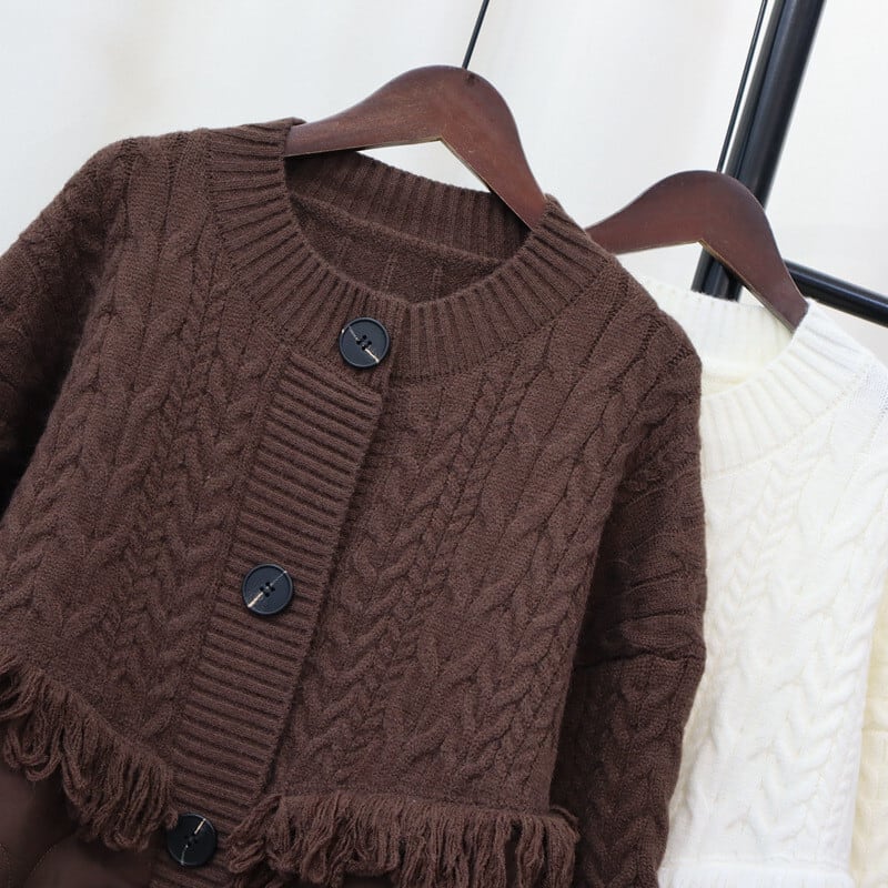 【outer】ニット切り替え棉コート　M27168