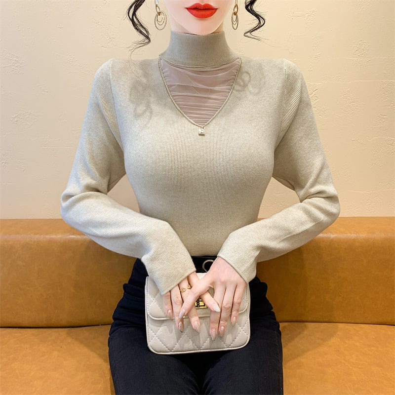 【tops】チュールドッキングニットトップス　M27626