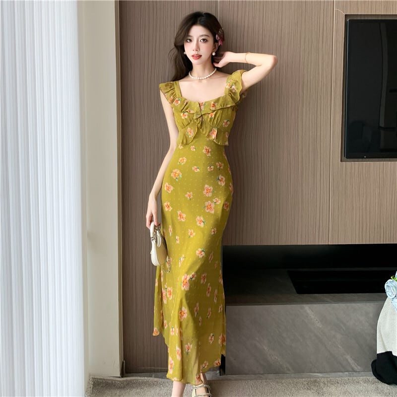 【dress】ノースリーブ花柄ワンピース G21261