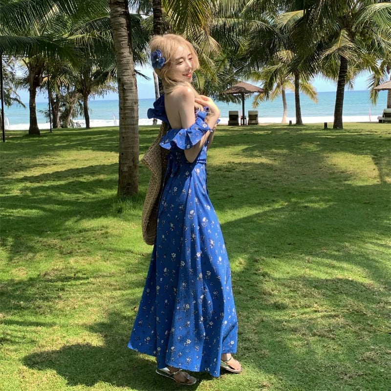 【dress】ギャザーフリルロングキャミワンピース Q8508
