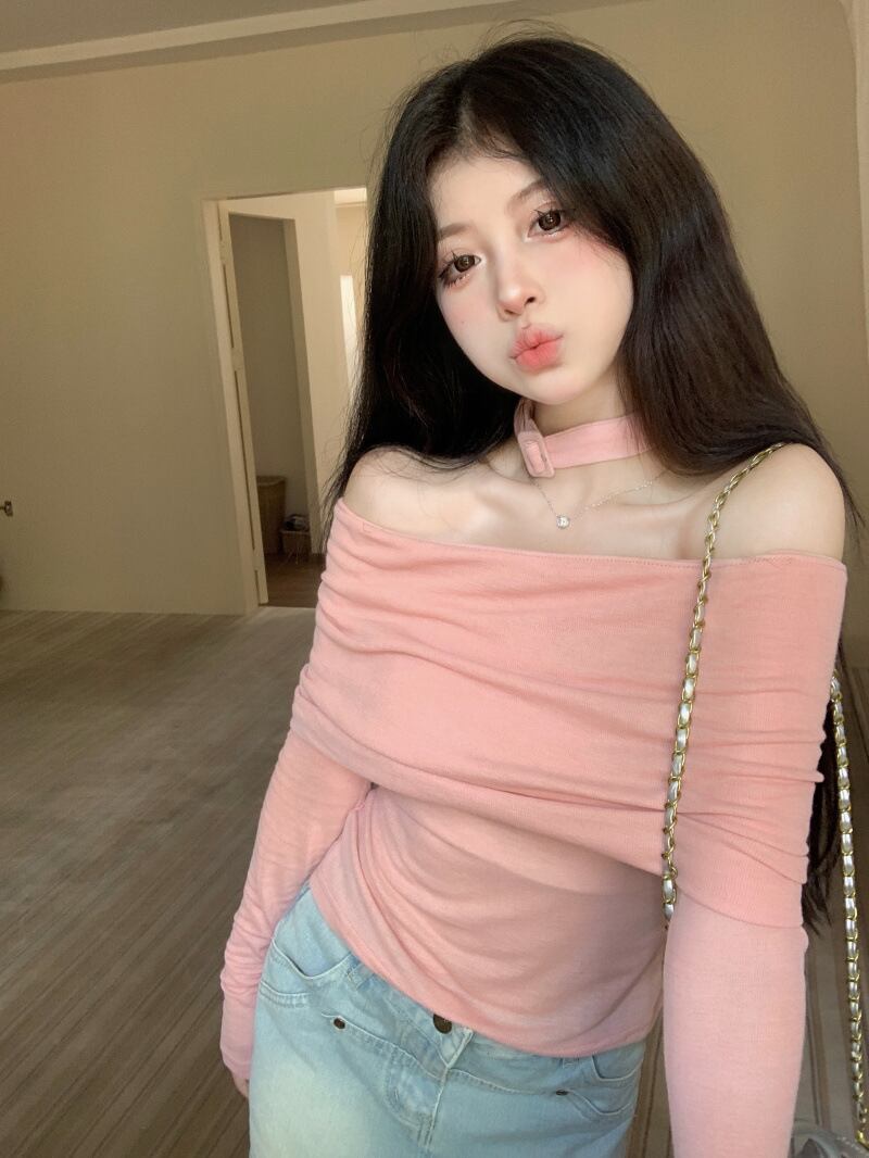 【tops】オフショルダーニットトップス　M28638