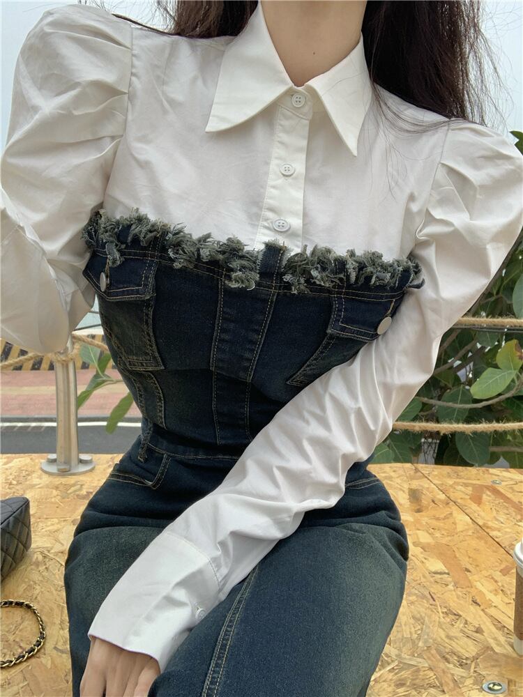 【dress】サロペットデニムワンピース　M28278