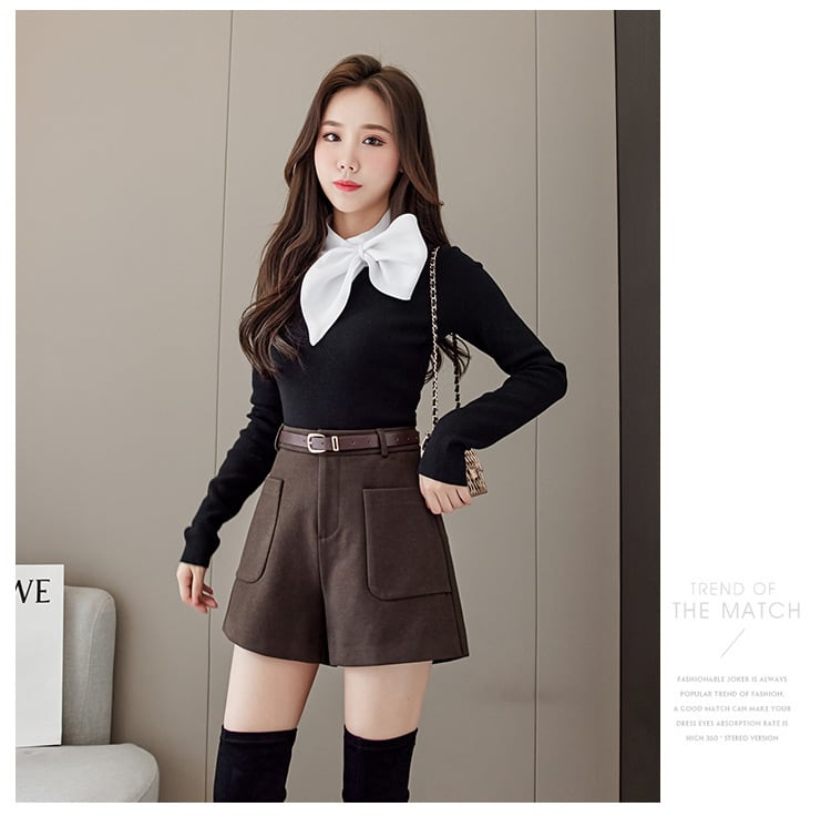 【bottoms】ファッション好感度UP!気質満点秋冬新作ハイウエストショートパンツ G3052