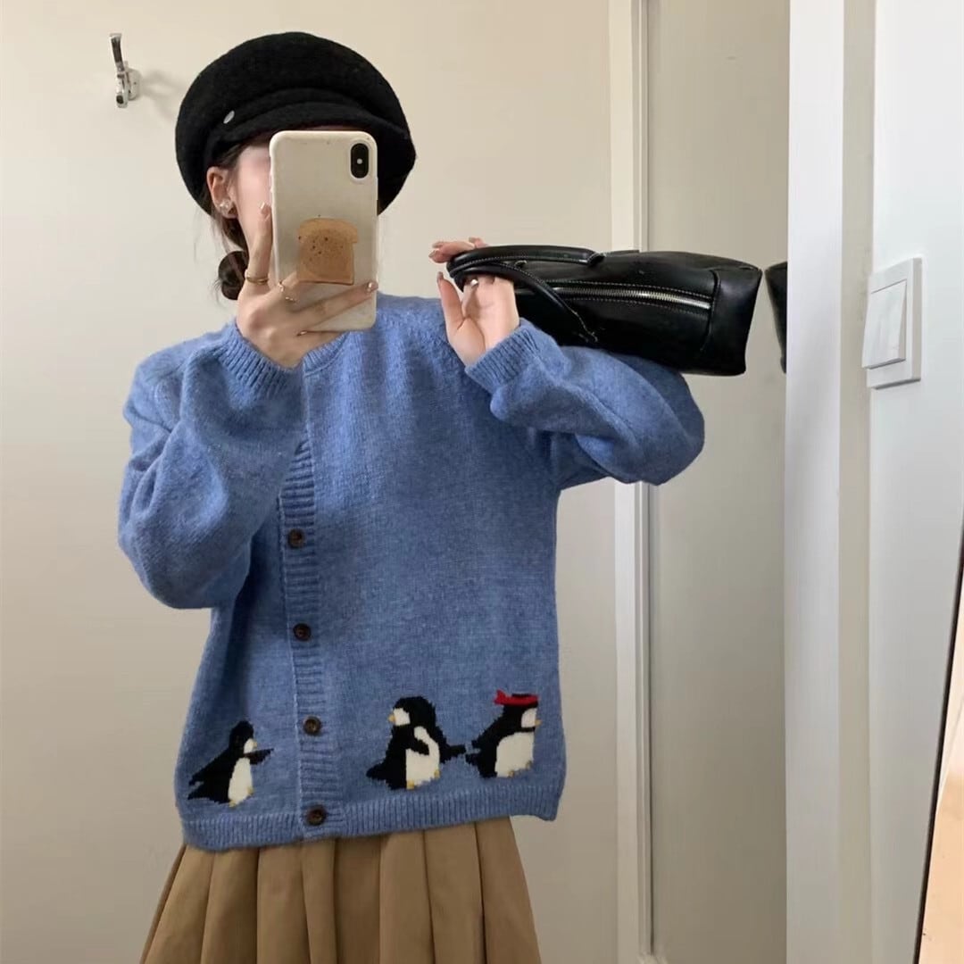 【outer】ジャカードニットカーデ　M26329