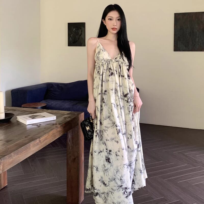 【dress】花柄キャミワンピース Q8319