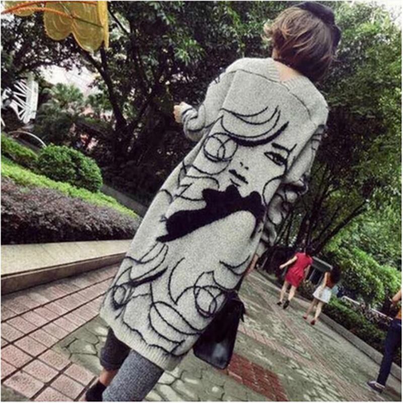 【outer】ロング丈ニットカーデ　M18570