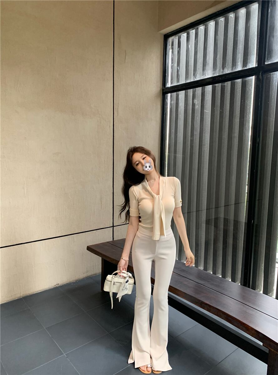 【tops】Vネック体型カバーTシャツG21336