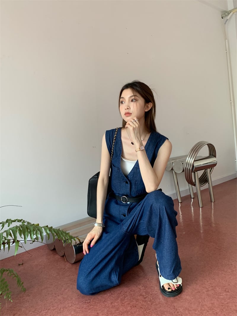【set】デニムオールインワン　M24015