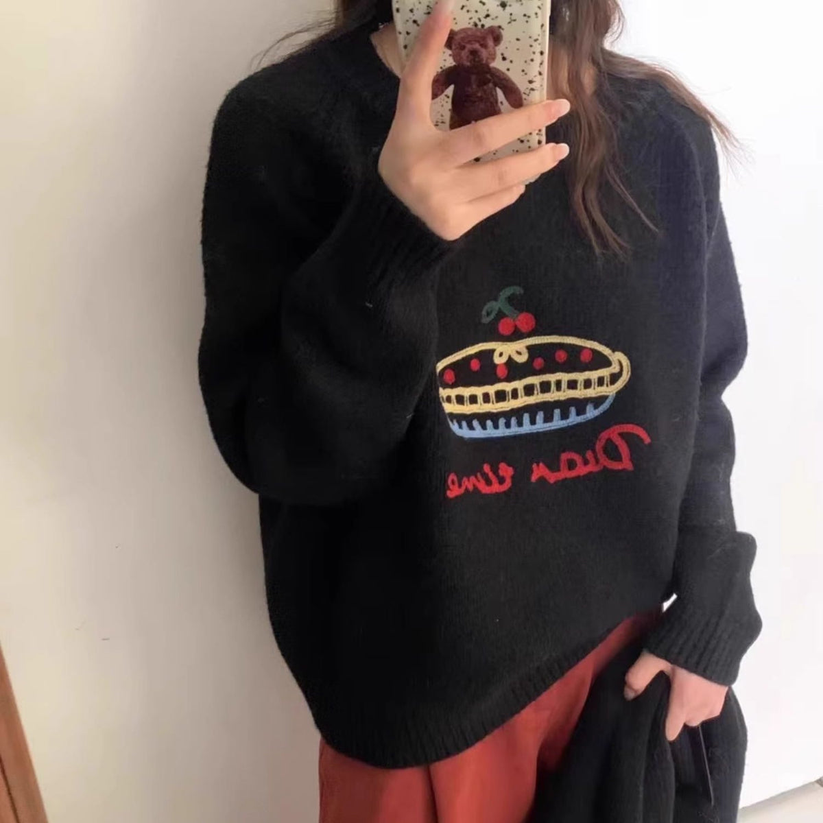 【tops】刺繍ニットセーター　M27228