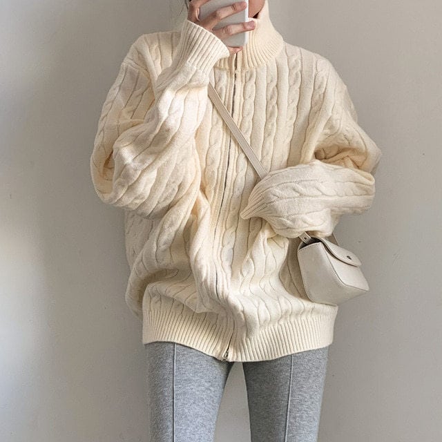 【outer】ファスナーニットカーデ　M26046