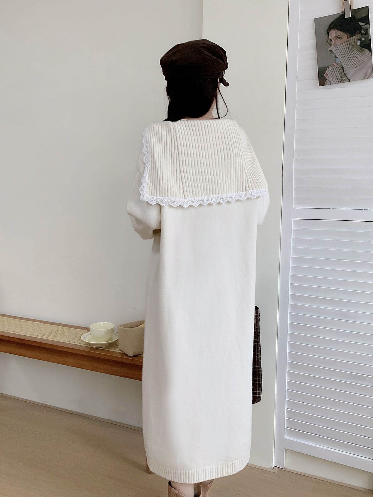 【dress】セーラーカラーニットワンピース Q7770