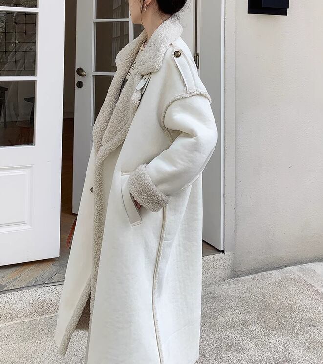 【outer】ラムズウールロング丈コート　M19172
